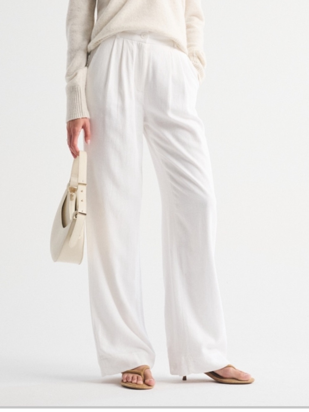 Abercrombie Sloane Linen-Blend Tailored
Wide Leg Pant NWOT